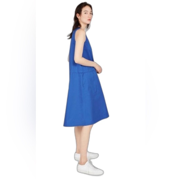 EVERLANE The Clean Cotton A-Line Dress Ultramarine Blue Sz 2 - Picture 5 of 12